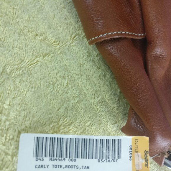 ROOTS Carly Tote Genuine Vegetable tanned 100% Natural Leather Shoulder bag new! - Picture 5 of 16